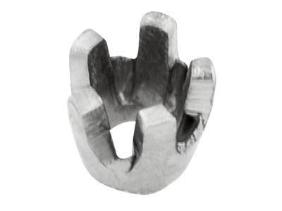 Chaton 5 griffes pour pierre ronde de 2,6 mm, Or gris 18k Pd 12,5. Réf. 01509