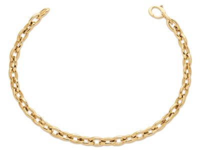 Collier grosses mailles Ovales 11 mm, 44,5 cm, Or jaune 18k