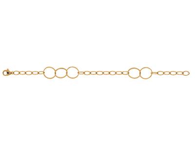 Bracelet Cerclespetites mailles alternés, 19 cm, Or jaune 18k