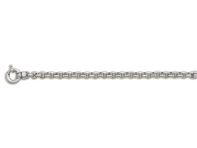 Bracelet maille Jaseron 8 mm, 19,5 cm, Or gris 18k