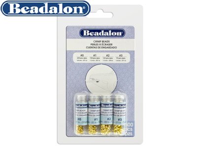 Perles à écraser Beadalon, tailles : 0,1, 2 et 3, Doré*. Pack de 4 tubes - Image Standard - 3