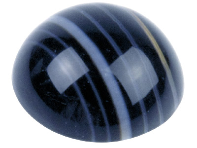 Onyx strié noir et blanc, cabochon rond 6 mm - Image Standard - 1