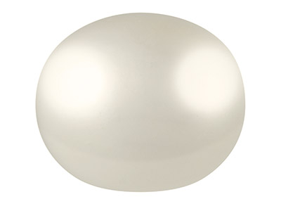 Perle deau douce Bouton semi-percée, 5,50 - 6,00 mm, blanc, la paire