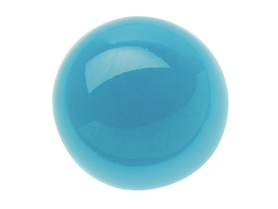Turquoise, cabochon rond 3 mm, stabilisé