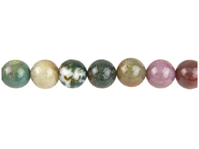 Agate indienne, pierre fine ronde 10 mm, brin de 40 cm - Image Standard - 1