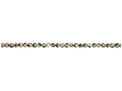 Jaspe dalmatien, pierre fine ronde 4 mm, brin de 38-39 cm