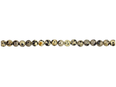 Jaspe dalmatien, pierre fine ronde 6 mm, brin de 40 cm - Image Standard - 1
