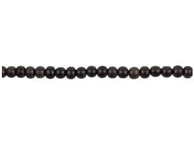 Bois d'Ebène Tigre, perle ronde 6 mm, brin de 40 cm - Image Standard - 1