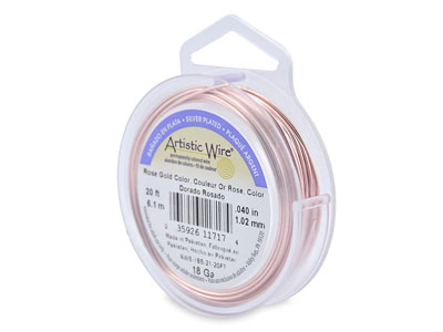 Fil Cuivre argenté rose 1,02 mm, Artistic Wire de Beadalon, bobine de 6,10 mètres - Image Standard - 1