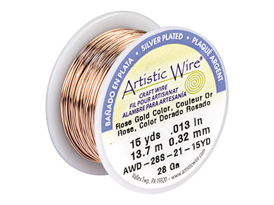 Fil Plaqué Argent rose 0,32 mm, Artistic Wire de Beadalon, bobine de 13,70 mètres