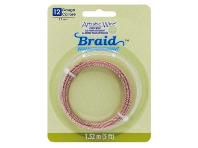 Fil tressé rosé anti-ternissement 2,10 mm, Artistic Wire de Beadalon, 1,50 mètre - Image Standard - 1