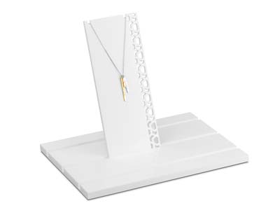 Présentoir à colliers moyen modèle, Acrylique blanc brillant - Image Standard - 3