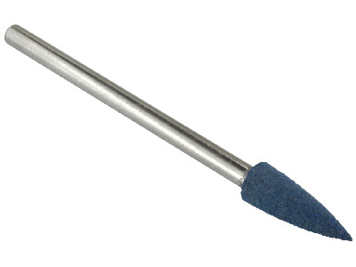 Meulette caoutchouc montée cône, bleue, grain gros, 4,30 x 12 mm, n°504, EVE - Image Standard - 1