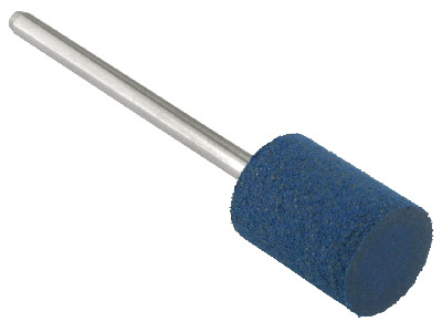 Meulette caoutchouc montée cylindre, bleue, grain gros, 10 x 12 mm, n510, EVE