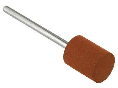 Meulette caoutchouc montée cylindre, marron, grain fin, 10 x 12 mm, n710, EVE