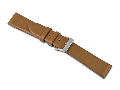 Bracelet montre en cuir de veau Havane, 18 mm