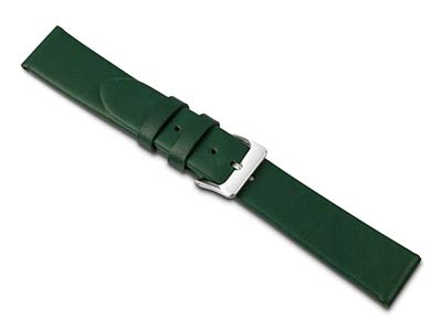 Bracelet montre en cuir de veau Vert, 20 mm - Image Standard - 1