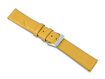 Bracelet montre en cuir de veau Jaune, 18 mm - Image Standard - 1