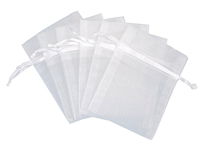 Pochette 7,6 x 10 cm, Organza blanc, pack de 6 - Image Standard - 1