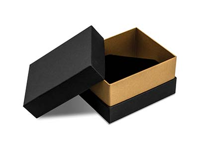 Boîte pour bracelet, Carton noir avec bande métallique or
