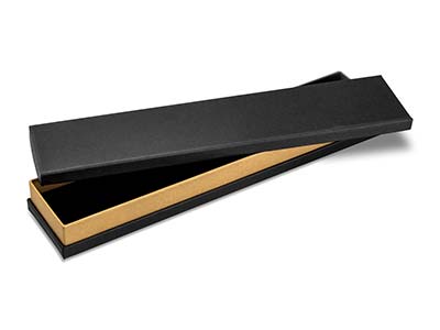 Boîte pour bracelet, Carton noir avec bande métallique or - Image Standard - 1