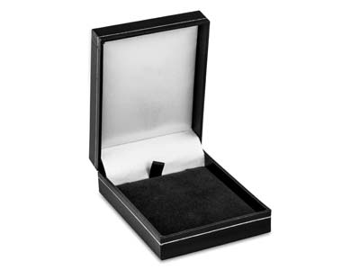 Ecrin pour pendentif, Similicuir noir avec liseré argenté - Image Standard - 1