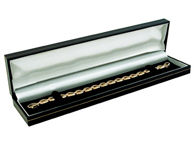 Ecrin pour bracelet, Similicuir noir avec liseré doré - Image Standard - 1