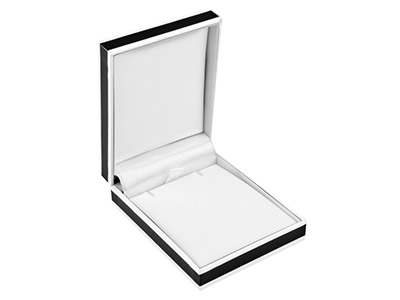 Ecrin pour pendentif, carton brillant noir et blanc - Image Standard - 1