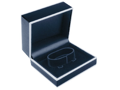 Ecrin pour bracelet rigide ou montre, Carton brillant noir et blanc - Image Standard - 1