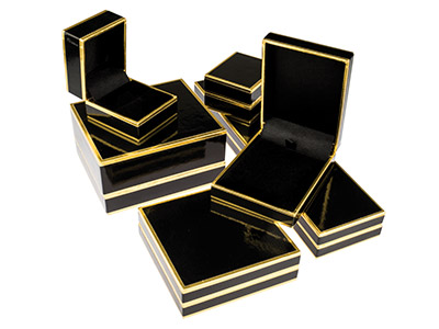 Ecrin pour bague, Carton noir et or - Image Standard - 3