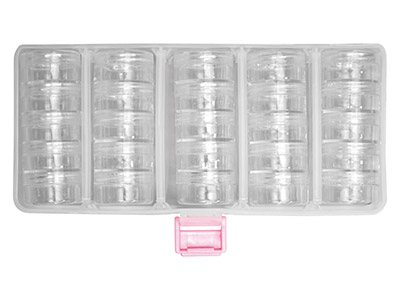Rangement pour perles, 25 pots ronds dans boîte transparente - Image Standard - 4