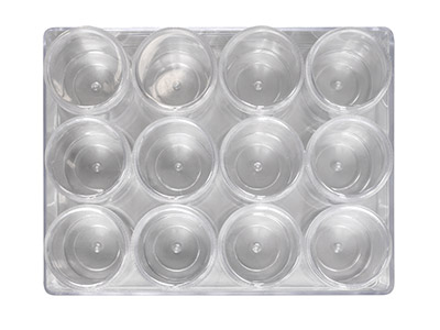 Rangement pour perles, 12 grands pots ronds dans boîte transparente - Image Standard - 3