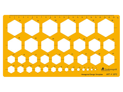 Gabarit pour conception et dessin d'Hexagones, de 3 à 42 mm - Image Standard - 1
