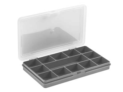 Organiseur mini 13 compartiment, 17 x 11 x 2,5 cm, Polypropylène gris, Wham - Image Standard - 1