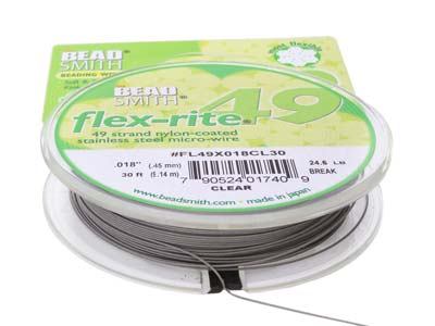 Fil Flexrite 49 brins, 0,45 mm, transparent, 9,14 mètres, Beadsmith - Image Standard - 5