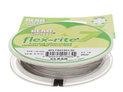 Fil Flexrite 7 brins, 0,45 mm, transparent, 9,14 mètres, Beadsmith - Image Standard - 4
