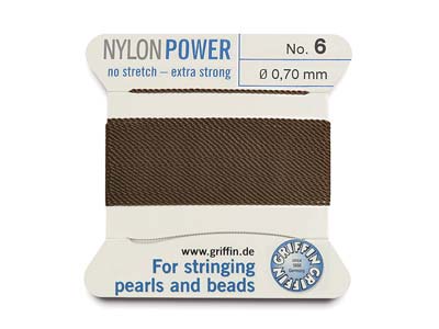 Cordon Nylon Power Griffin n° 6, marron 0,70 mm, 2 mètres - Image Standard - 1