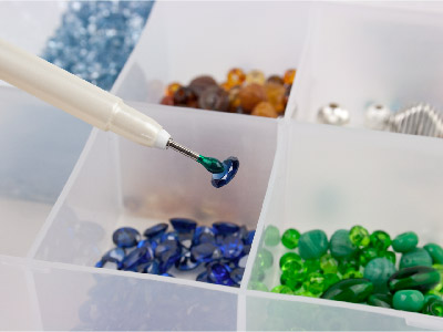 Pointe en résine acrylique bleue pour perles, grand modèle - Image Standard - 2