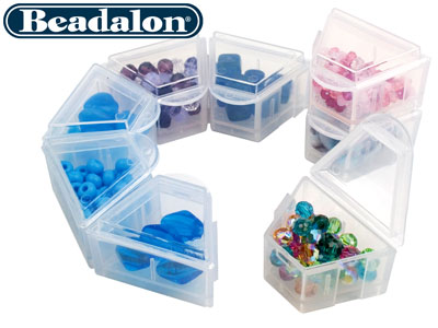 Boîte de rangement 8 compartiments, 10 cm, plastique transparent, Beadalon - Image Standard - 2