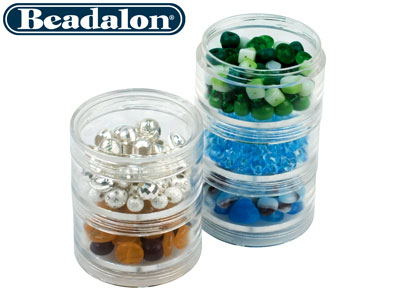 Boîtes rondes pour perles, moyen modèle, 5,1 cm, Beadalon,  lot de 5 - Image Standard - 2