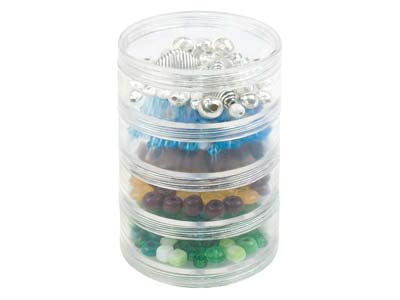 Boîtes rondes pour perles, grand modèle, 6,4 cm, Beadalon, lot de 4 - Image Standard - 1