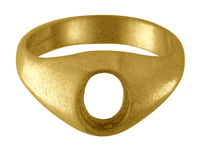 Chevalière à sertir pour pierre ovale 10 x 8mm, Or Jaune 9k, doigt 60 - Image Standard - 1