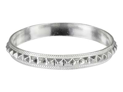Bague anneau motifs pyramidaux 3 mm, Argent 925, doigt 50