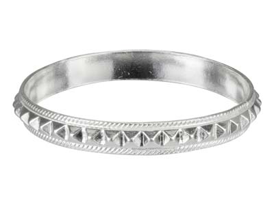 Bague anneau motifs pyramidaux 3 mm, Argent 925, doigt 52 - Image Standard - 1