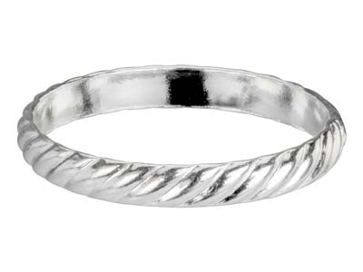 Bague anneau motif spirale 3 mm, Argent 925, doigt 53