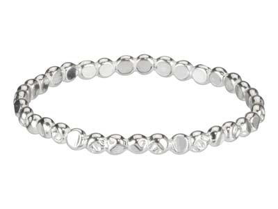 Bague anneau motif perles plates 1,50 mm, Argent 925, doigt 50 - Image Standard - 1