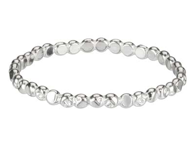 Bague anneau motif perles plates 1,50 mm, Argent 925, doigt 53 - Image Standard - 1