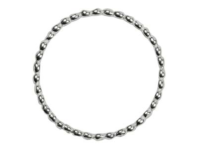 Bague anneau motif perles plates 1,50 mm, Argent 925, doigt 55 - Image Standard - 2