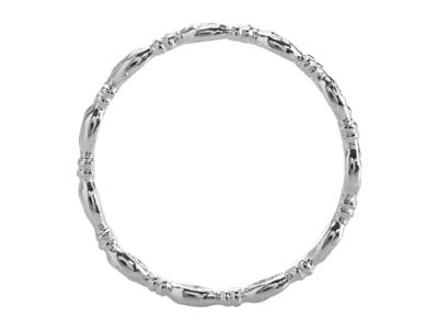 Bague anneau perlé, ovale et rondelle alt 2 mm, Argent 925, doigt 55 - Image Standard - 2