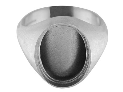 Chevalière à sertir pour pierre ovale 16 x 12 mm, Argent 925, doigt 59 - Image Standard - 1